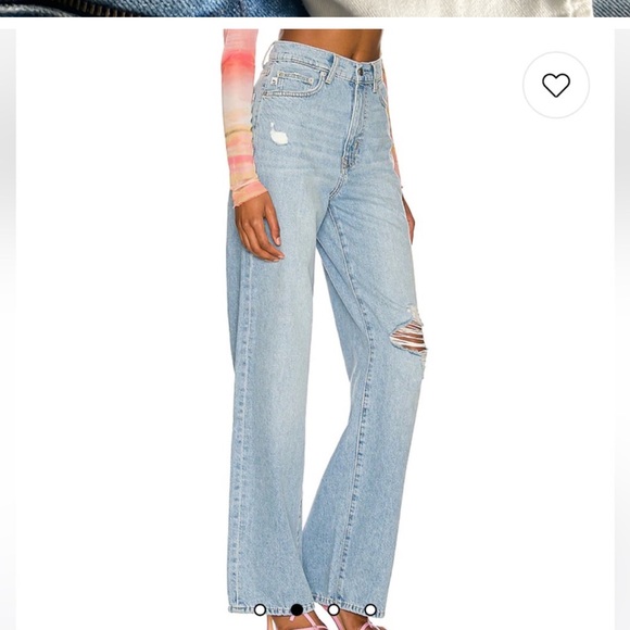 Lovers + Friends Lennon Distressed High Waist Wide Leg Jeans - Lawrence - Picture 5 of 10